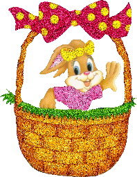 Gif animé Pâques lapin panier